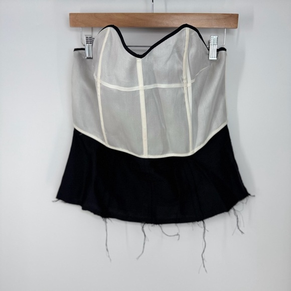 Joseph Contemporary Designer Layered Boned Frayed Luxury Back Clasp Corset Top - Picture 1 of 4
